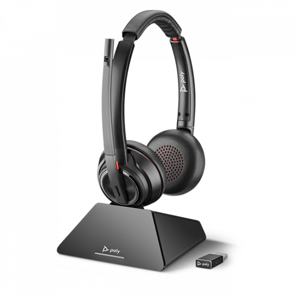 Poly Savi 8220 UC Binaural Wireless DECT Headset for PC